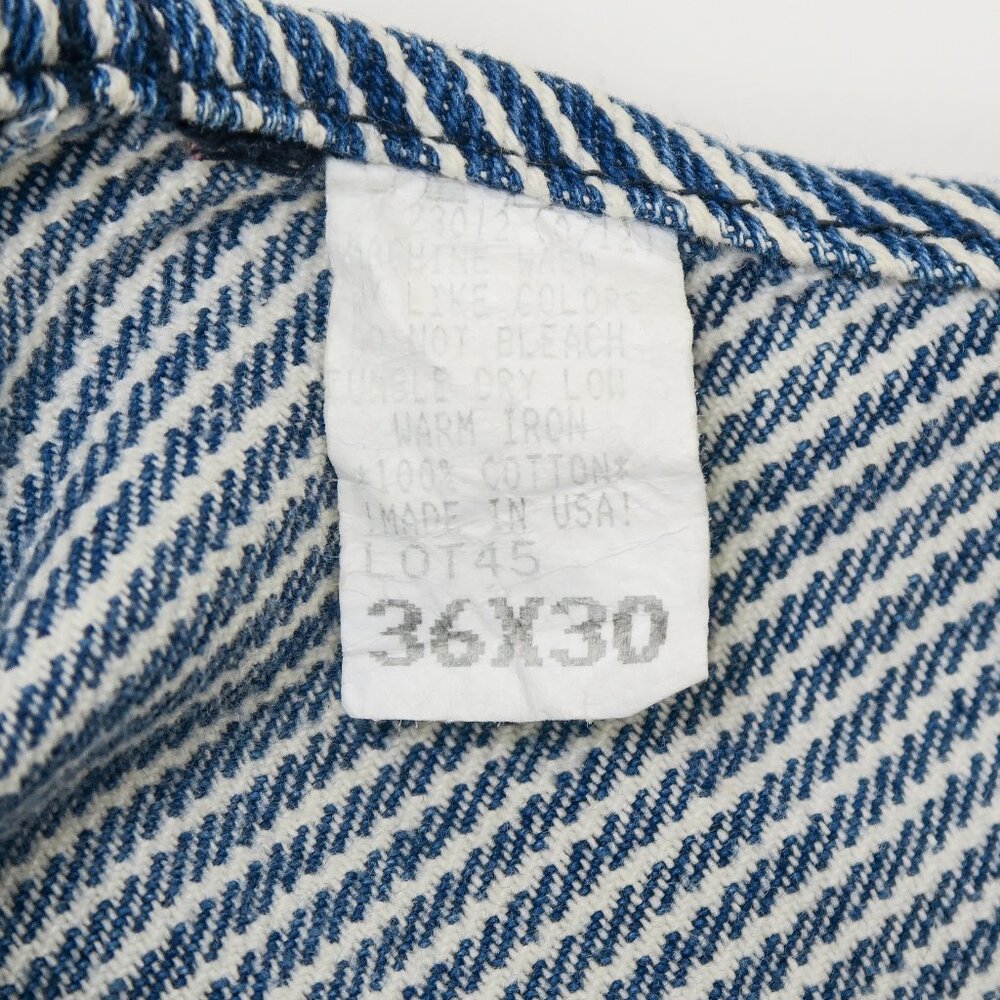Vintage 90s Round House Denim Engineer Striped Overalls - Picture 11 of 13
